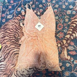 Angel Biba Peach Lace Mini Dress